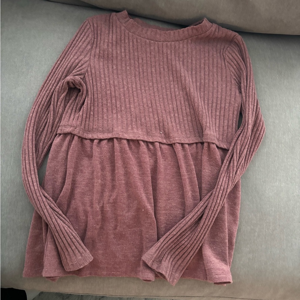 Sienna Sky Ribbed Top in Dusty Rose
